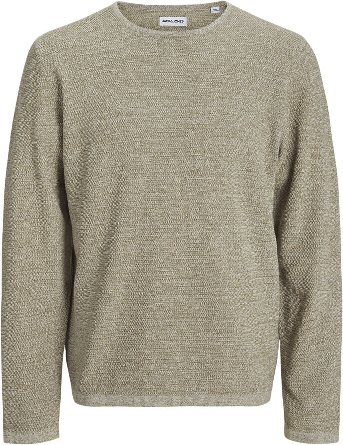Jack & Jones JJEGEORGE KNIT CREW NECK NOOS Coriander/w. cloud dancer