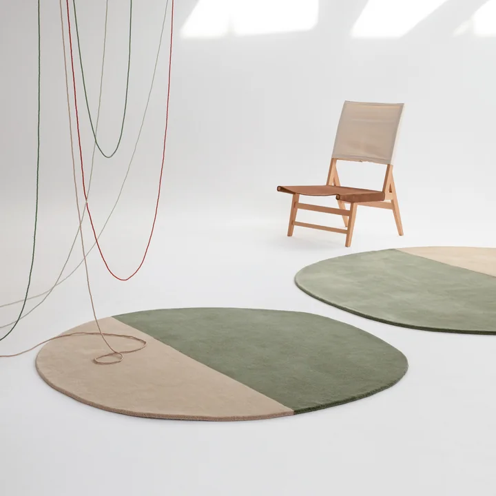 nanimarquina - Pearl Wollteppich, 150 x 148 cm, grün