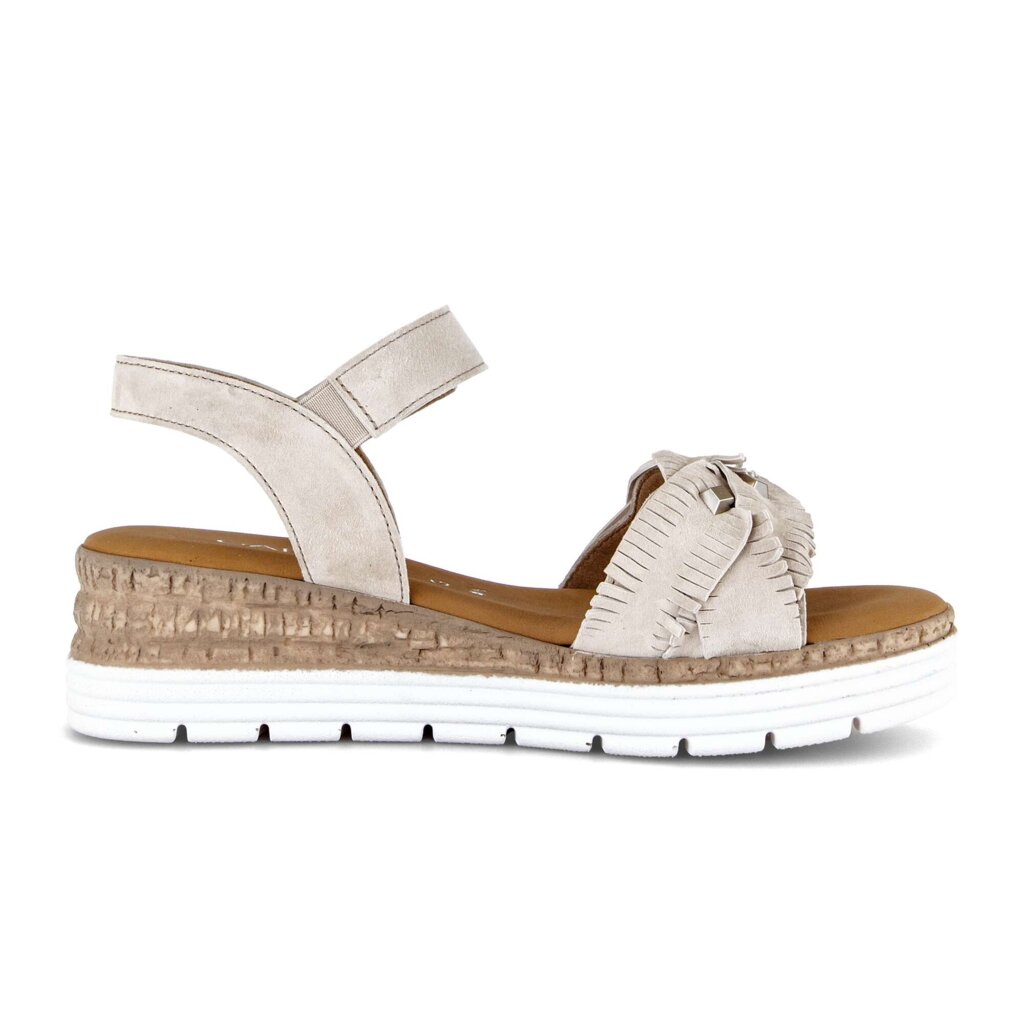 Sandale met plateauzool beige