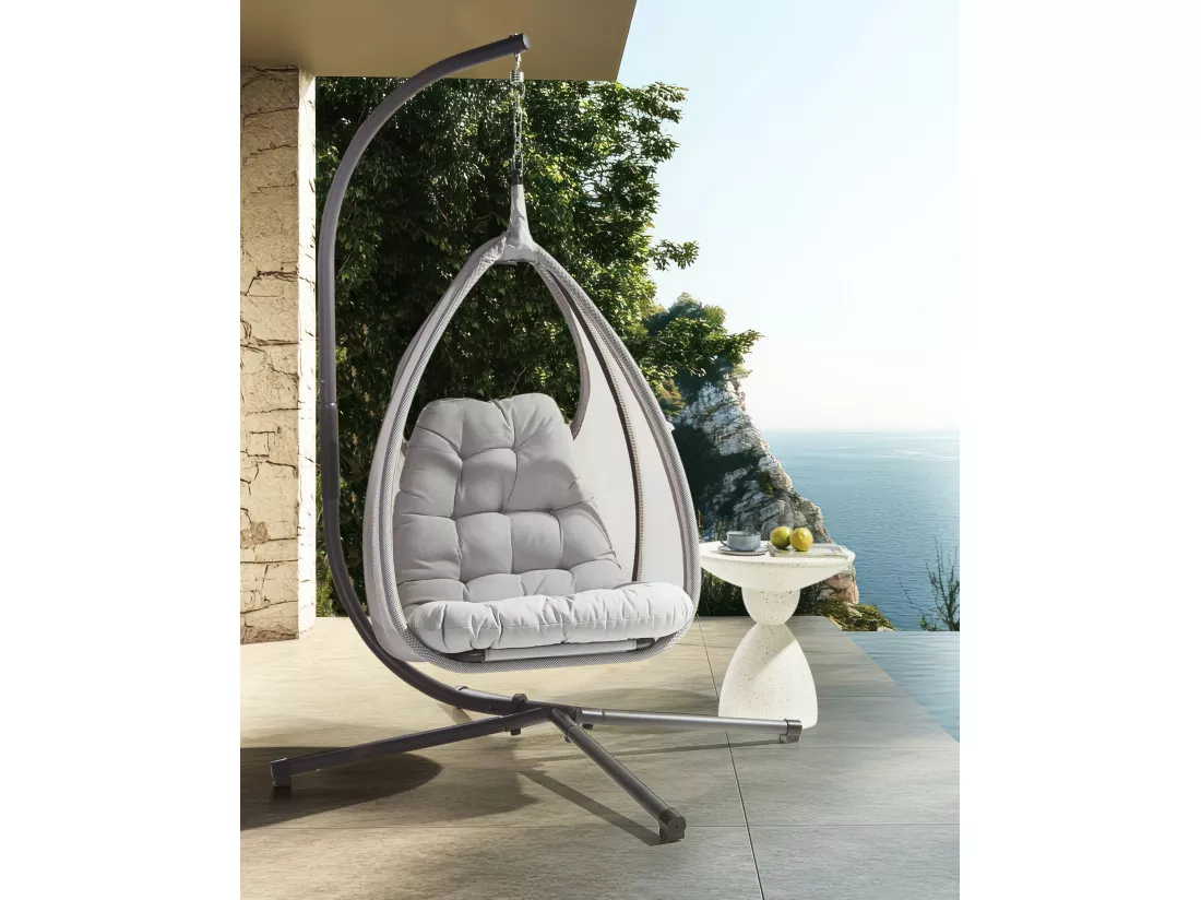 Fauteuil suspendu avec support gris clair AVEGNO