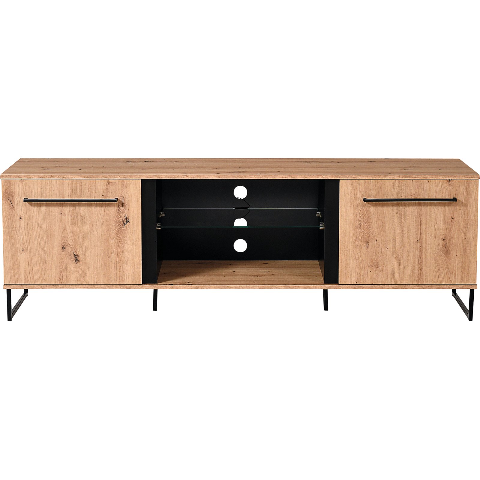 TV-Möbel Sardinia Melamin Artisan schwarz 171 x 54 x 42 cm