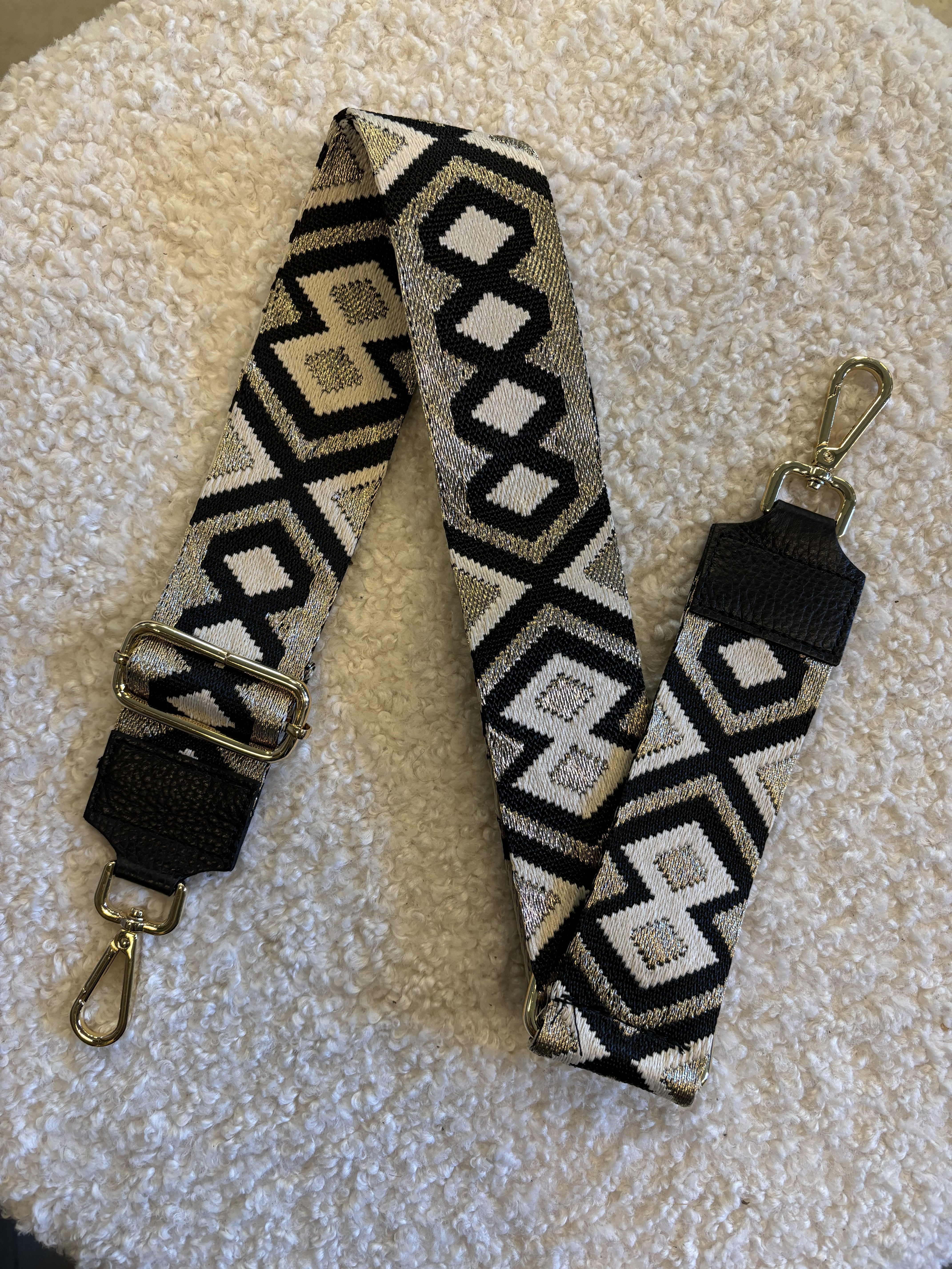 Bag Strap - Aztec Zwart/Goud - Goud