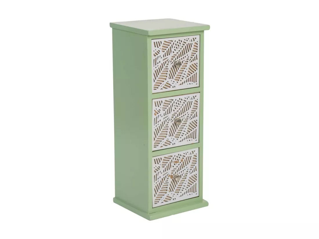Petite boîte de rangement verte 14.5x13x35.5h