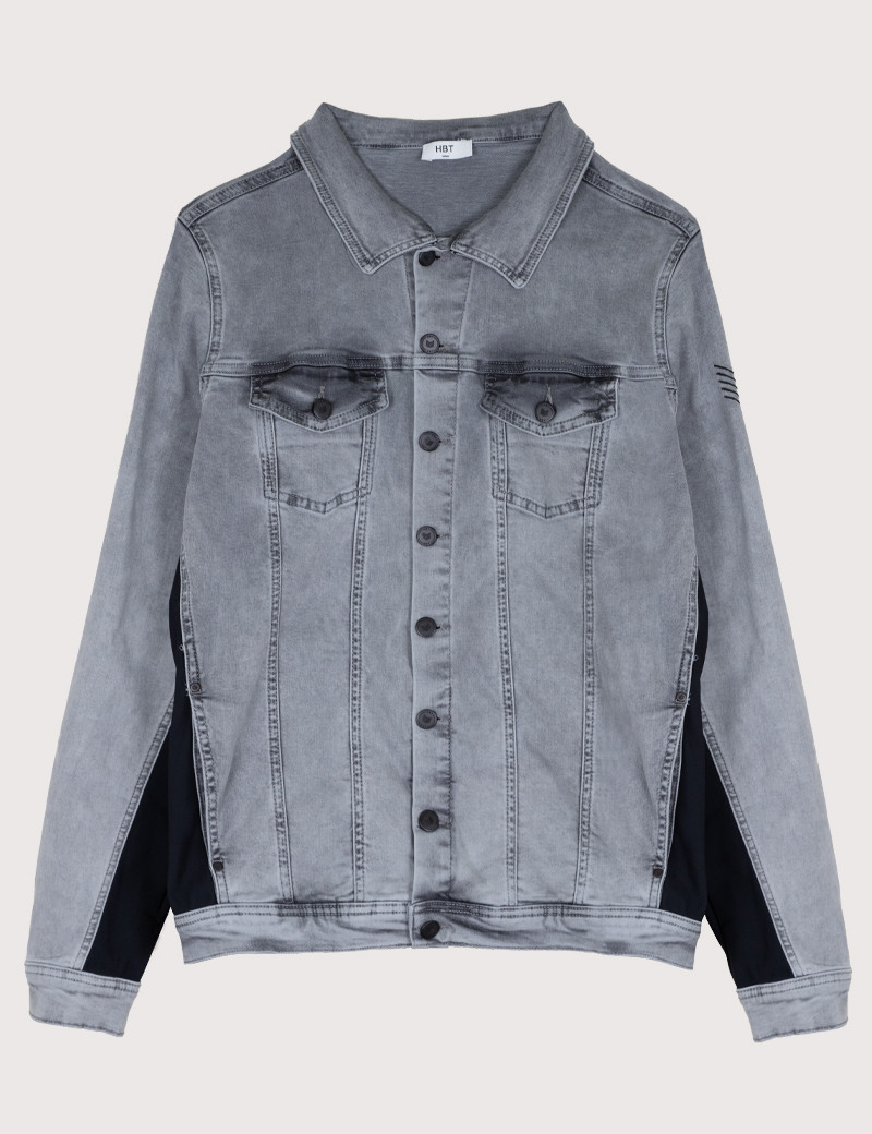 HBT DENIM CHIC | ENZO BLOUSON HOMME DENIM GRIS