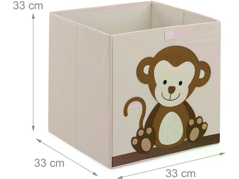 relaxdays Spielzeugbox Affe Faltbare Aufbewahrungsbox für das Kinderzimmer