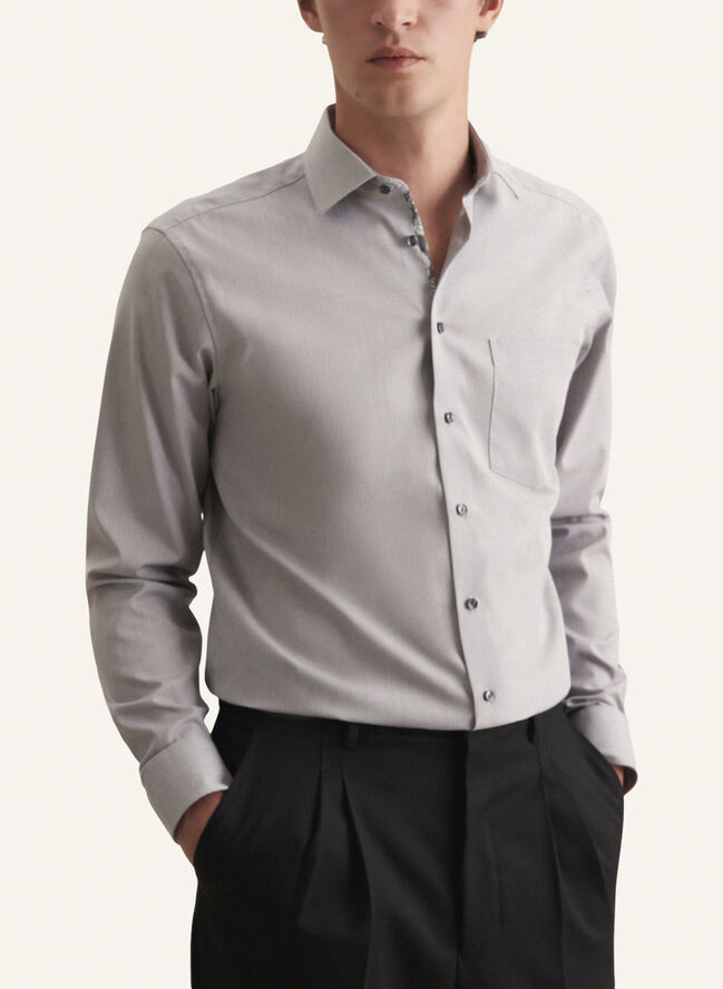 Seidensticker Business Shirt Regular Long sleeve Kent-Collar Uni Grey