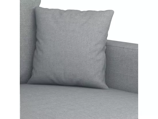 Ensemble de canapés 3 pièces coussins gris clair tissu