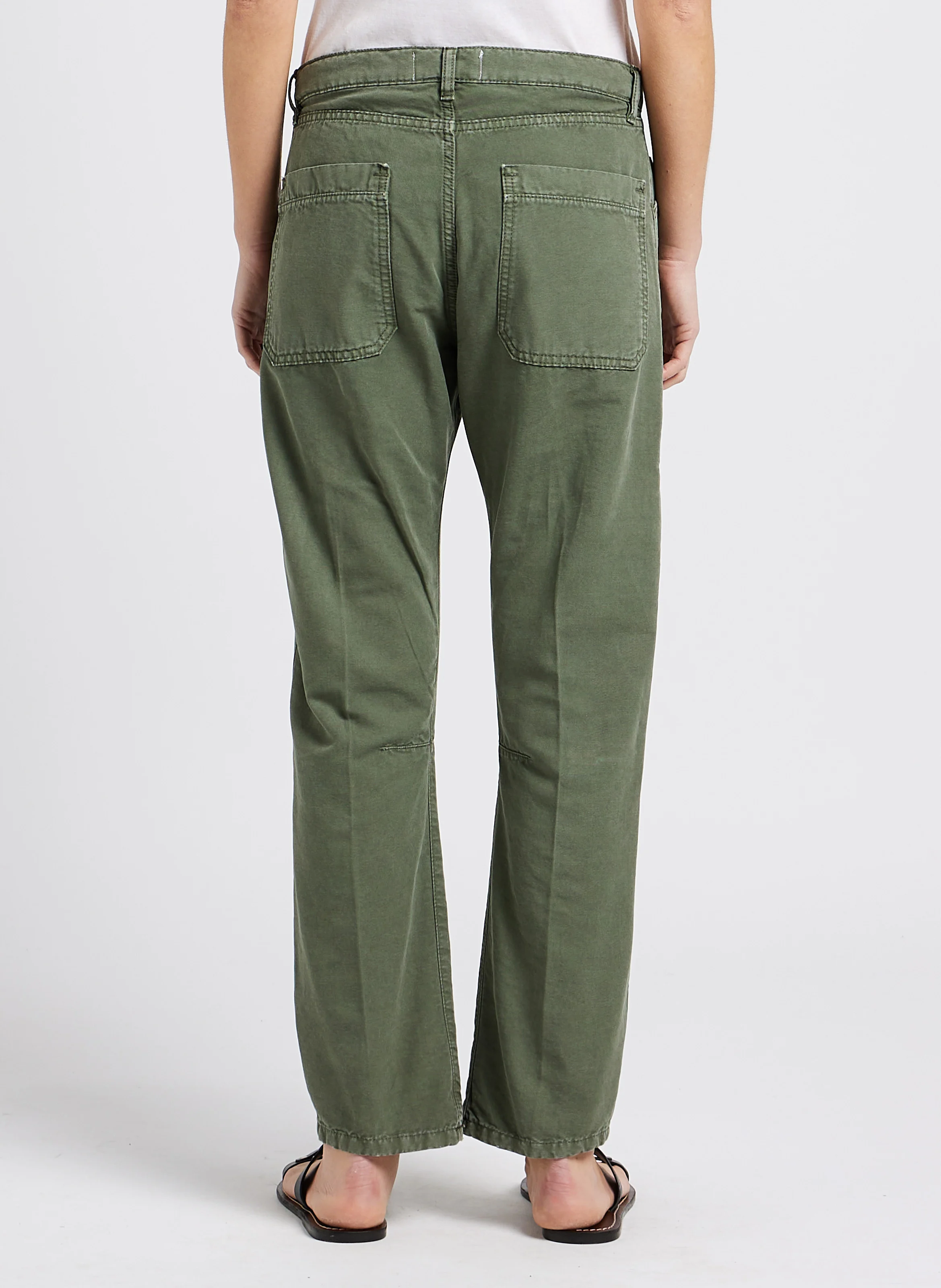 SEAN - Jean droit taille haute en coton | Vert