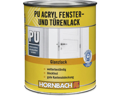HORNBACH PU Acrylverf, Raam- en Deurverf, Glanzend Wit, 750 ml