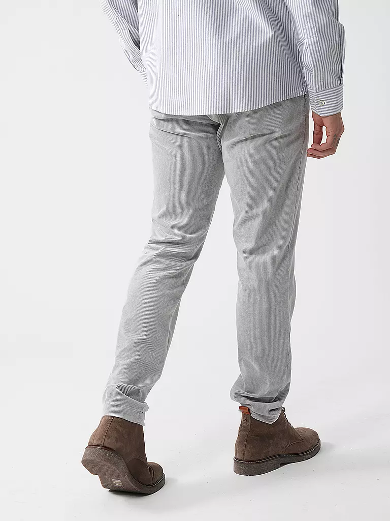 ALBERTO Cordhose Slim Fit hellgrau