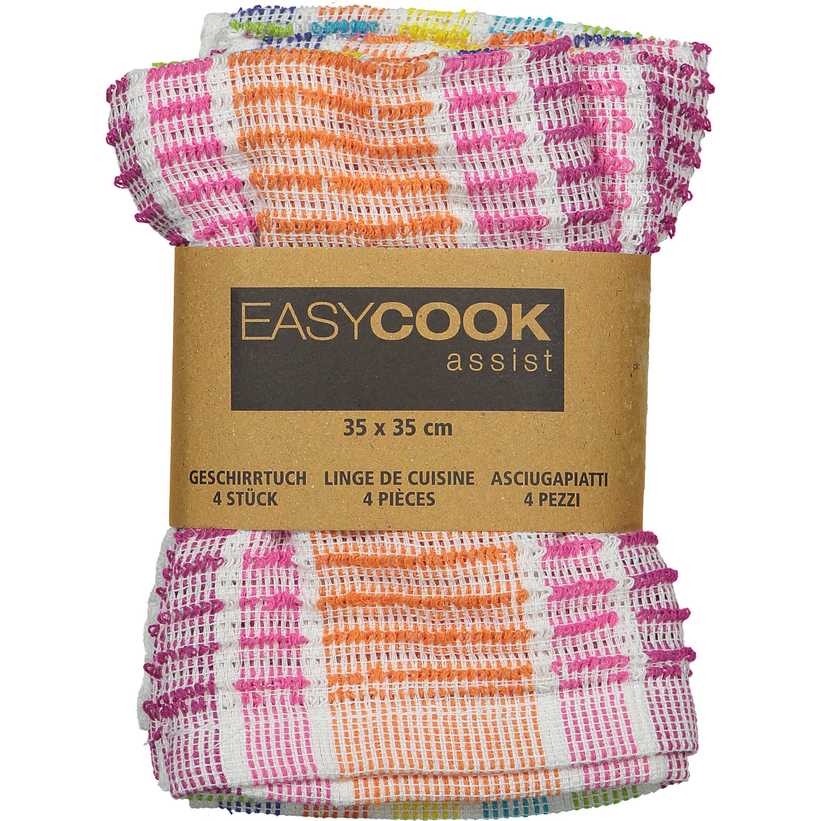 Geschirrtuch 4er-Pack 35 x 35 cm bunt