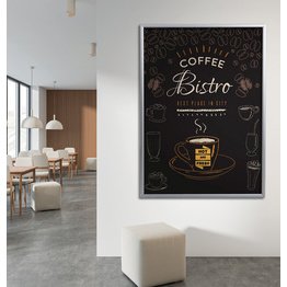 Cadre porte-affiche economy, A0, 25 mm, argent
