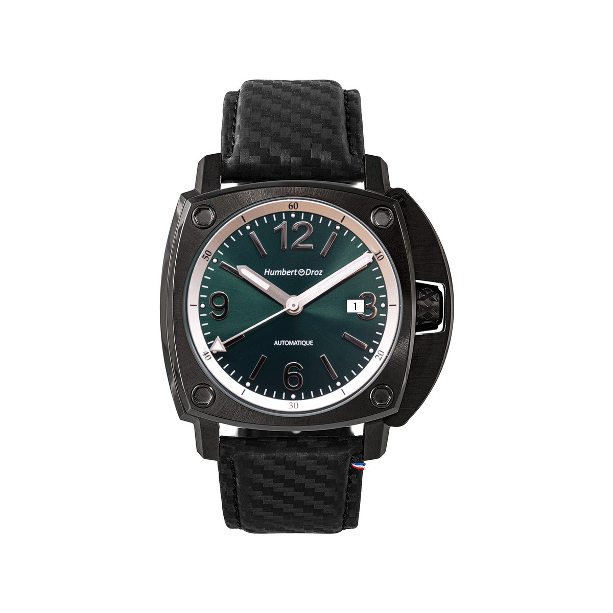 Montre HUMBERT-DROZ hd11 homme automatique, bracelet cuir noir