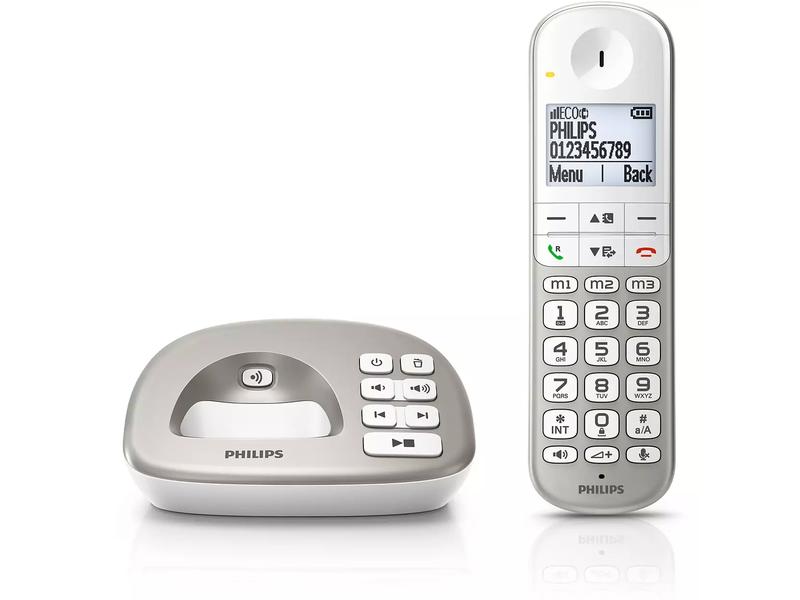 Philips Schnurlostelefon XL4951S Weiss Schnurlostelefon mit Anrufbeantworter