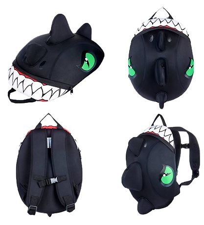 Crazy Safety B?rnehavetaske - Dragon - Sort