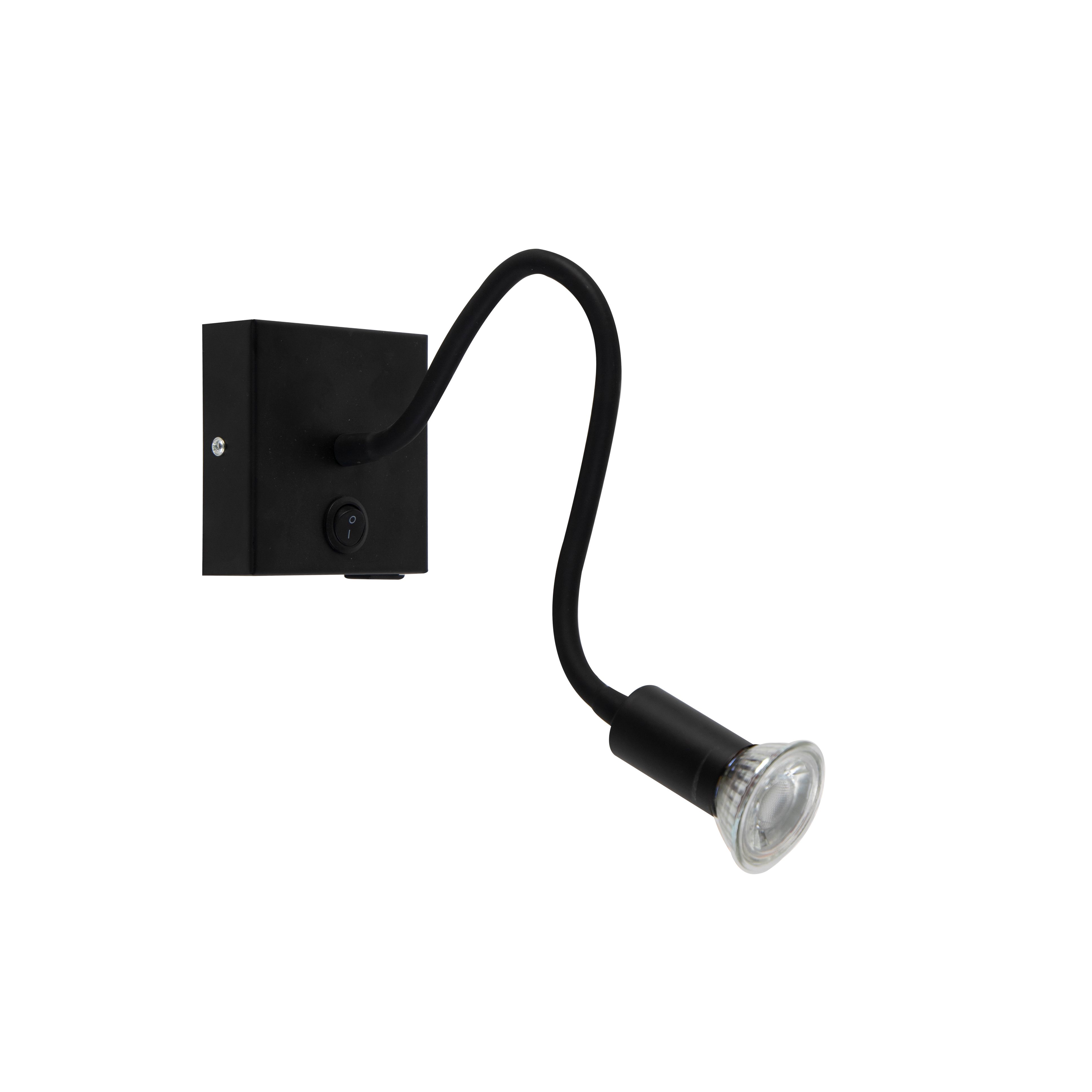 Moderne flexibele wandlamp USB zwart - Zeno