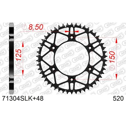 Couronne AFAM SLK ACIER 520 ANTI-BOUE 48 DENTS - Noir / Multicolore