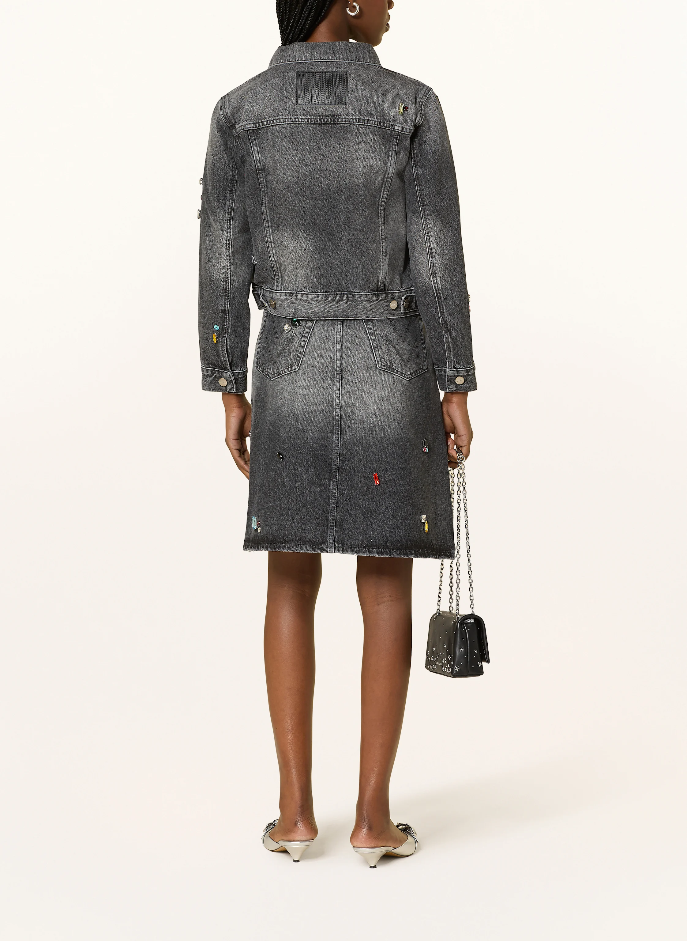 MARC JACOBS Cropped-Jeansjacke mit Schmucksteinen