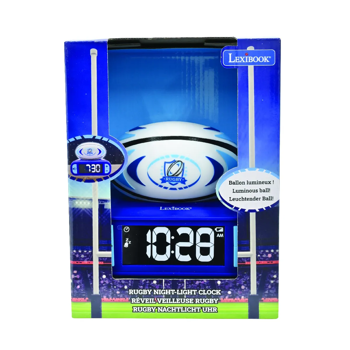 LEXIBOOK Réveil Ballon de rugby LED