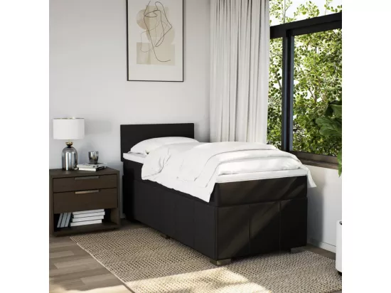 Sommier à lattes de lit avec matelas Noir 90x190 cm Tissu