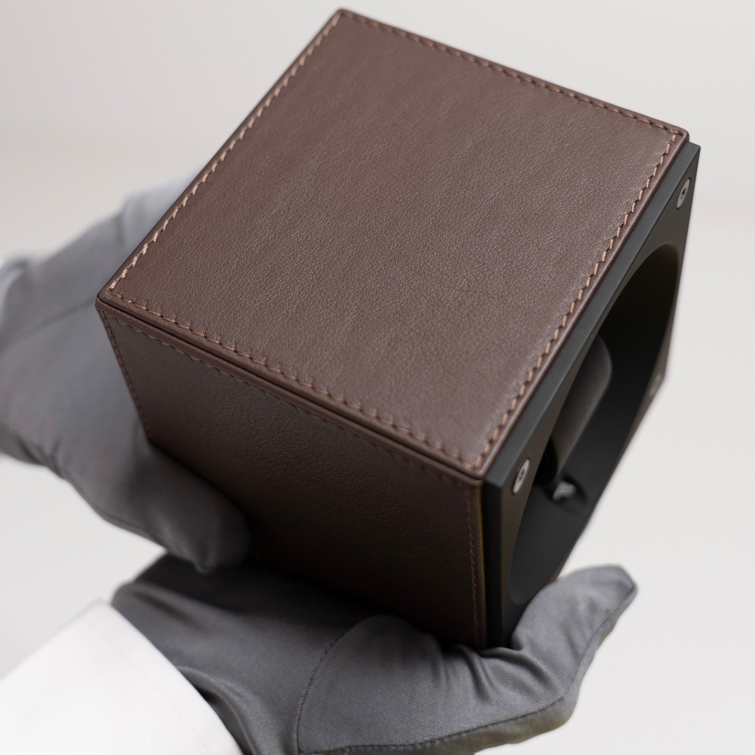 SwissKubik Masterbox Leder Dunkelbraun - 1 Uhr