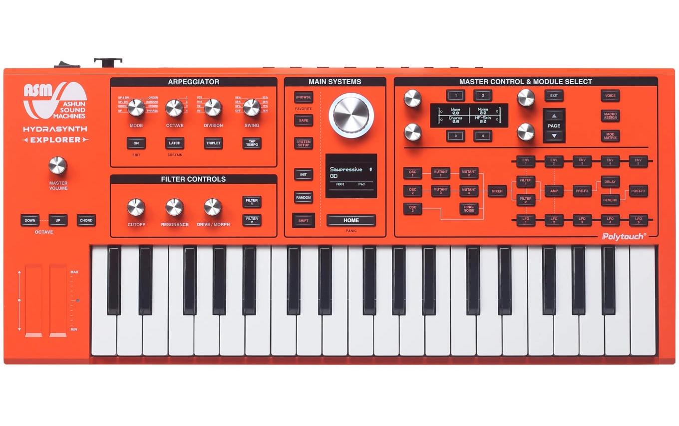 HYDRASYNTH Explorer 888 Units<br>Halbgewichtetes Keyboard in limitierter Orange Edition