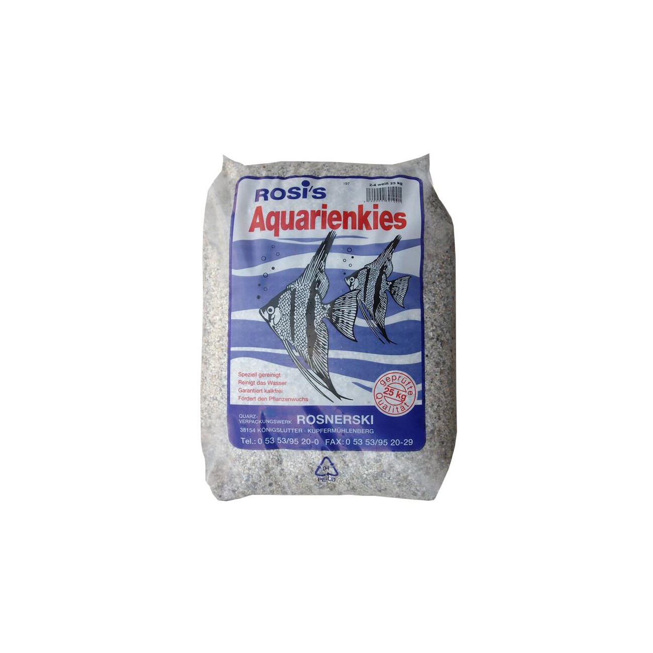 Rosi's Rosnerski Aquarienkies 2-4mm 25kg weiß