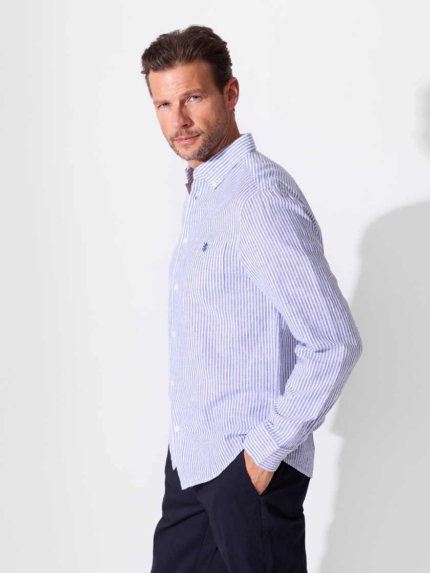Elia stripet langermet skjorte Chambray Blue