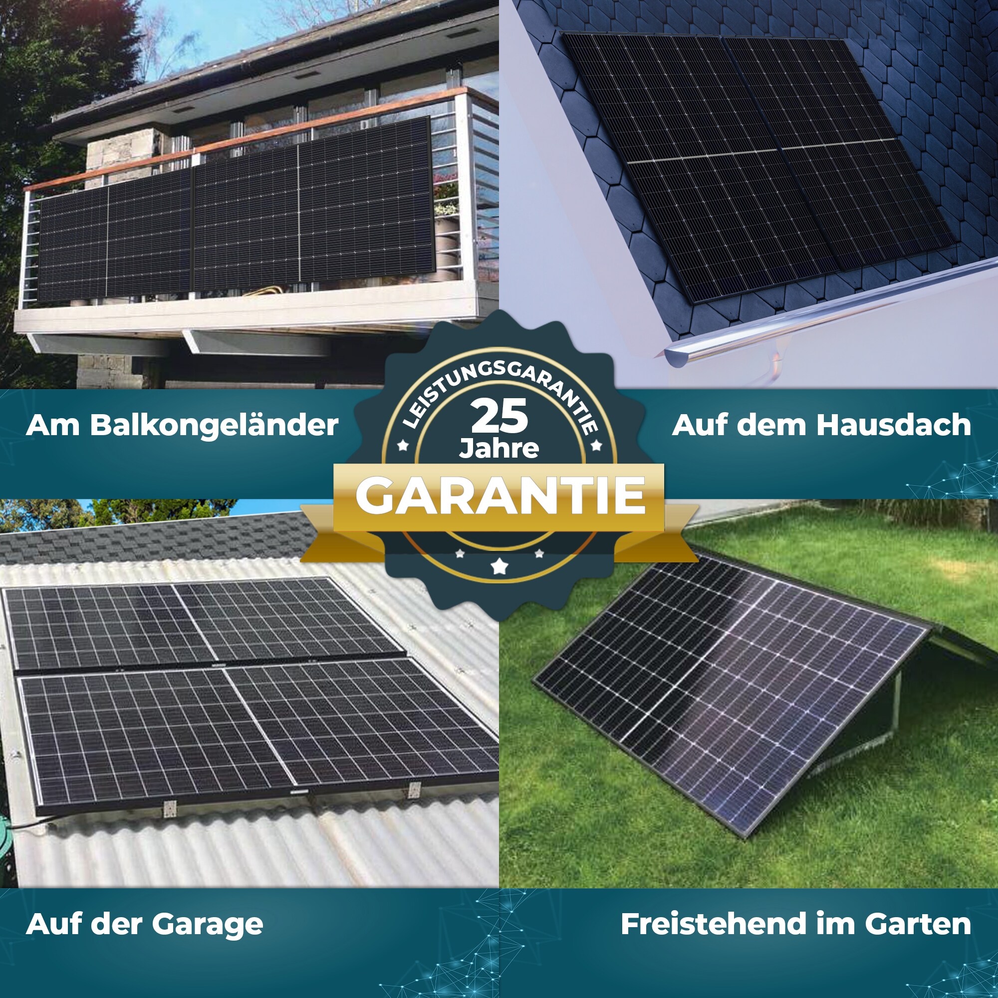 VESKA® Solaranlage 2000/2000W Bifazial und 1,6 kWh Batteriespeicher
