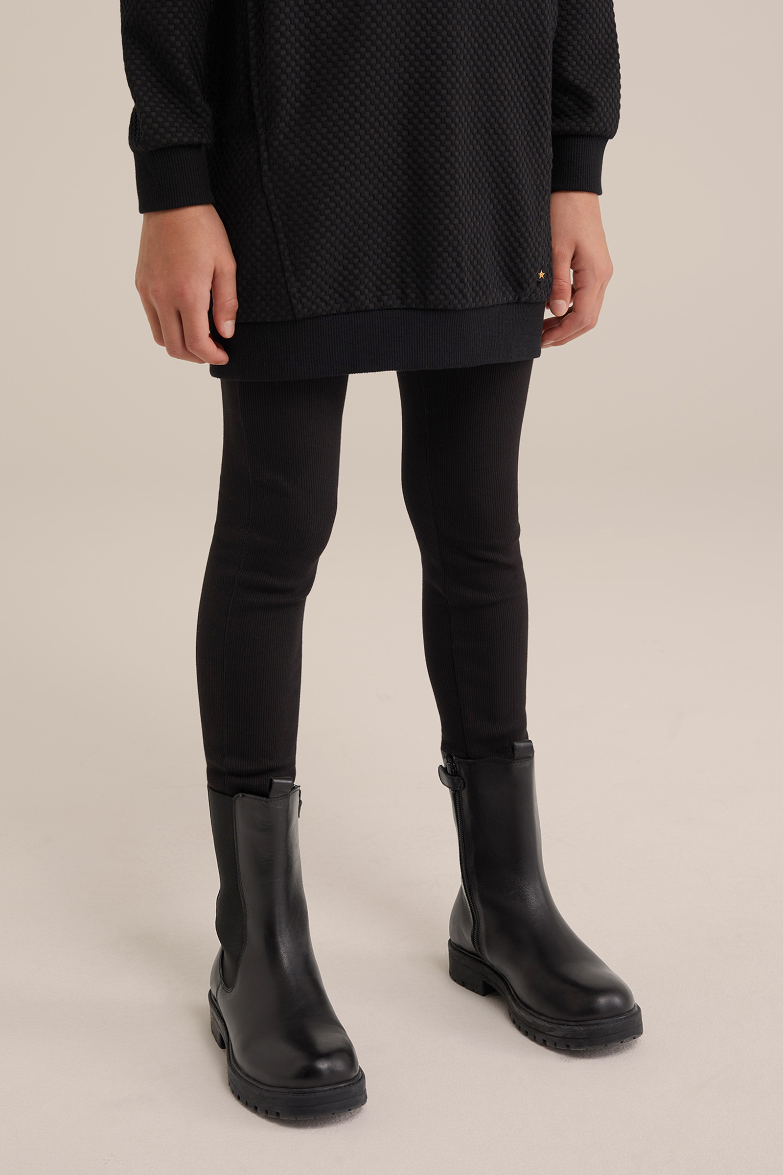 Meisjes geribde legging WE Fashion Zwart