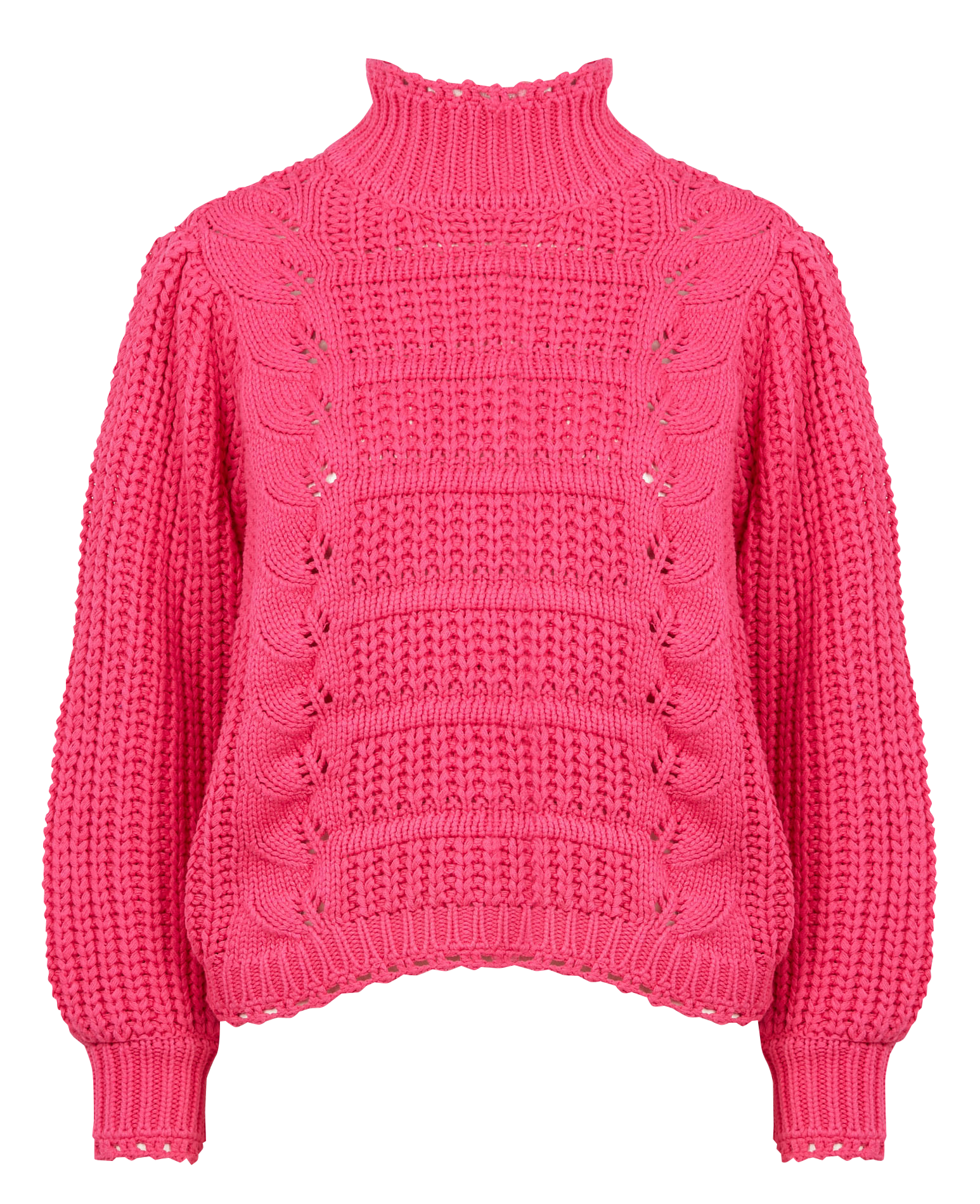 Pull col montant en coton mélangé| Violet