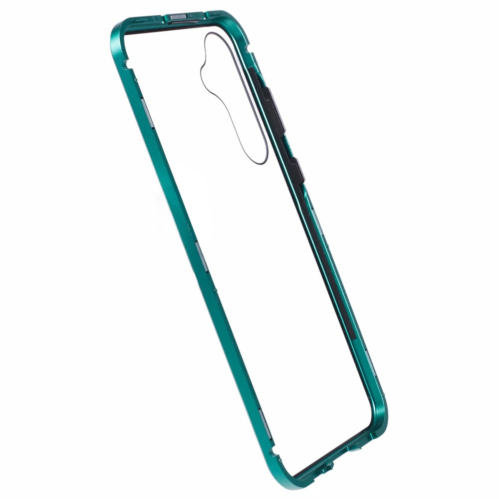 Samsung Galaxy A55 Magnetische Alu Schutzhülle mit Panzer Glas Backcover   Displayschutz (Magnet-Technologie) - Grün