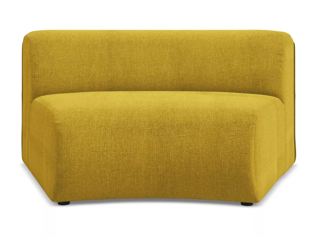 Fauteuil d'angle pour canapé modulable en tissu chenille - moutarde - EKAHI