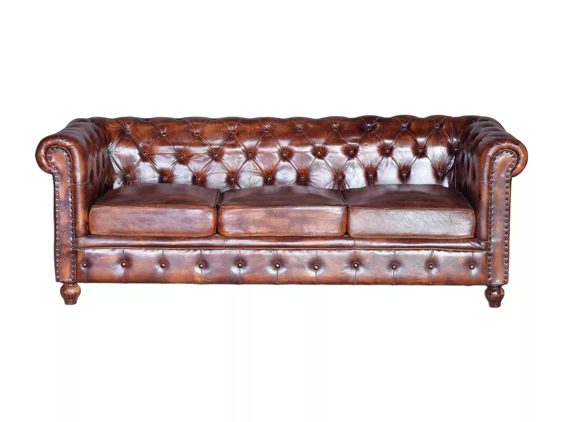 FAUTEUIL CHESTER 3 PLACES Marrón.Giner y Colomer.76x85x200