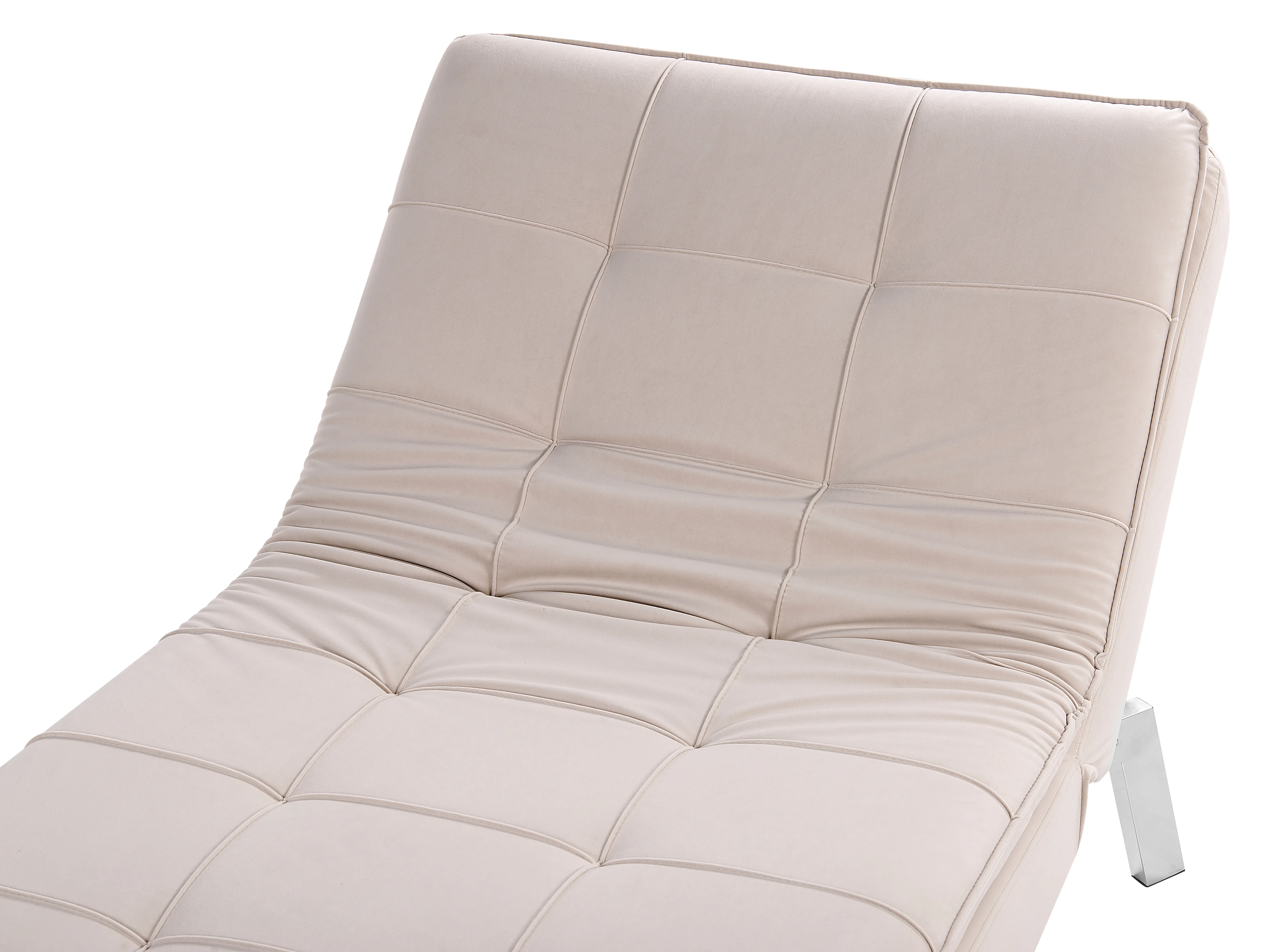 Chaise longue LOIRET Fluweel Beige