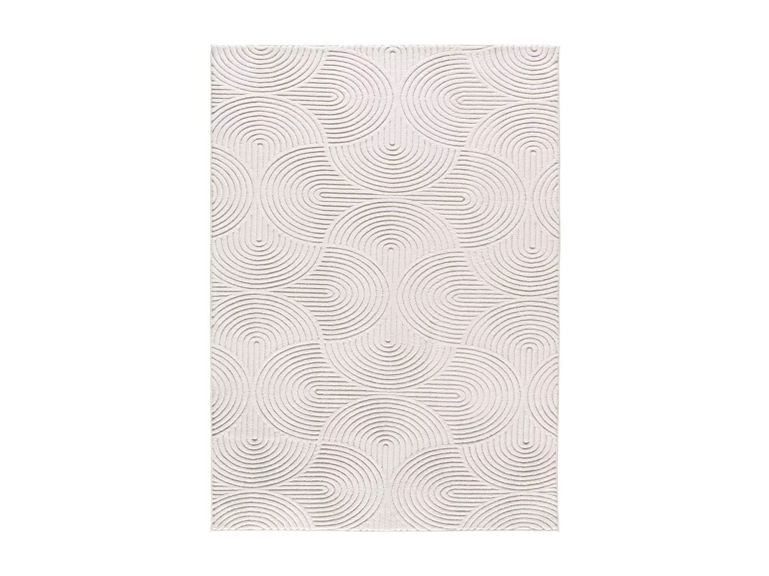 Tapis intérieur - géometrique avec relief - crème - 120 x 170 cm - ESTILO