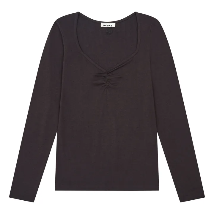SMALLABLE BASICS Top Femme Froncé Jersey | Noir