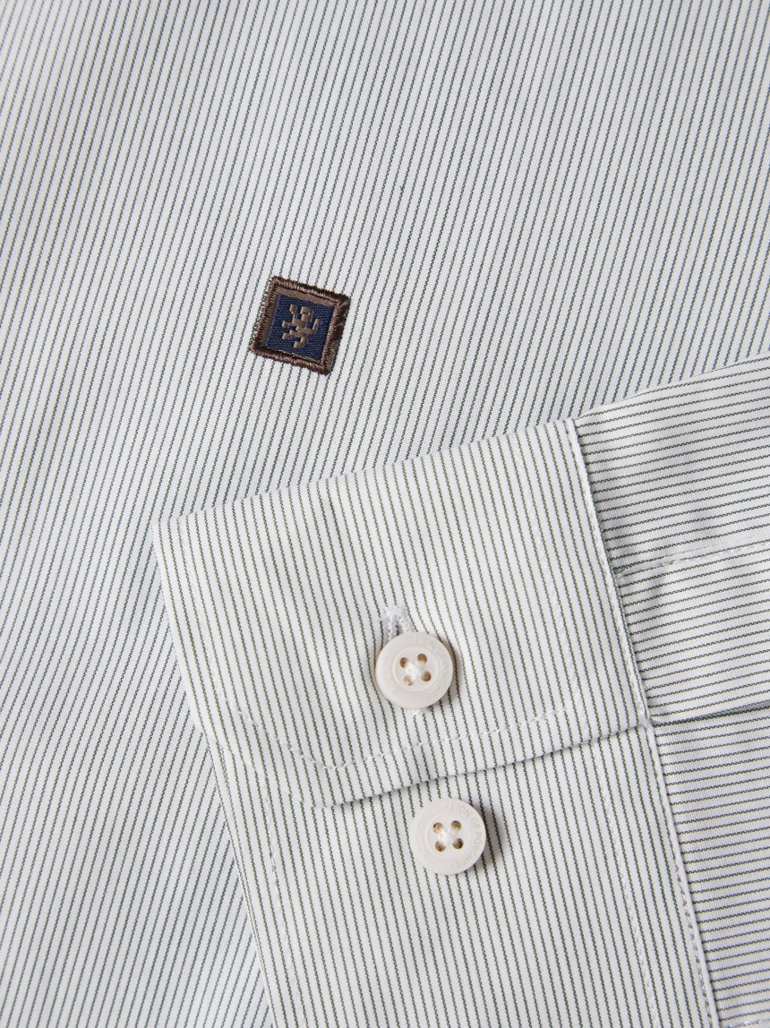 Camisa de algodão regular fit às riscas