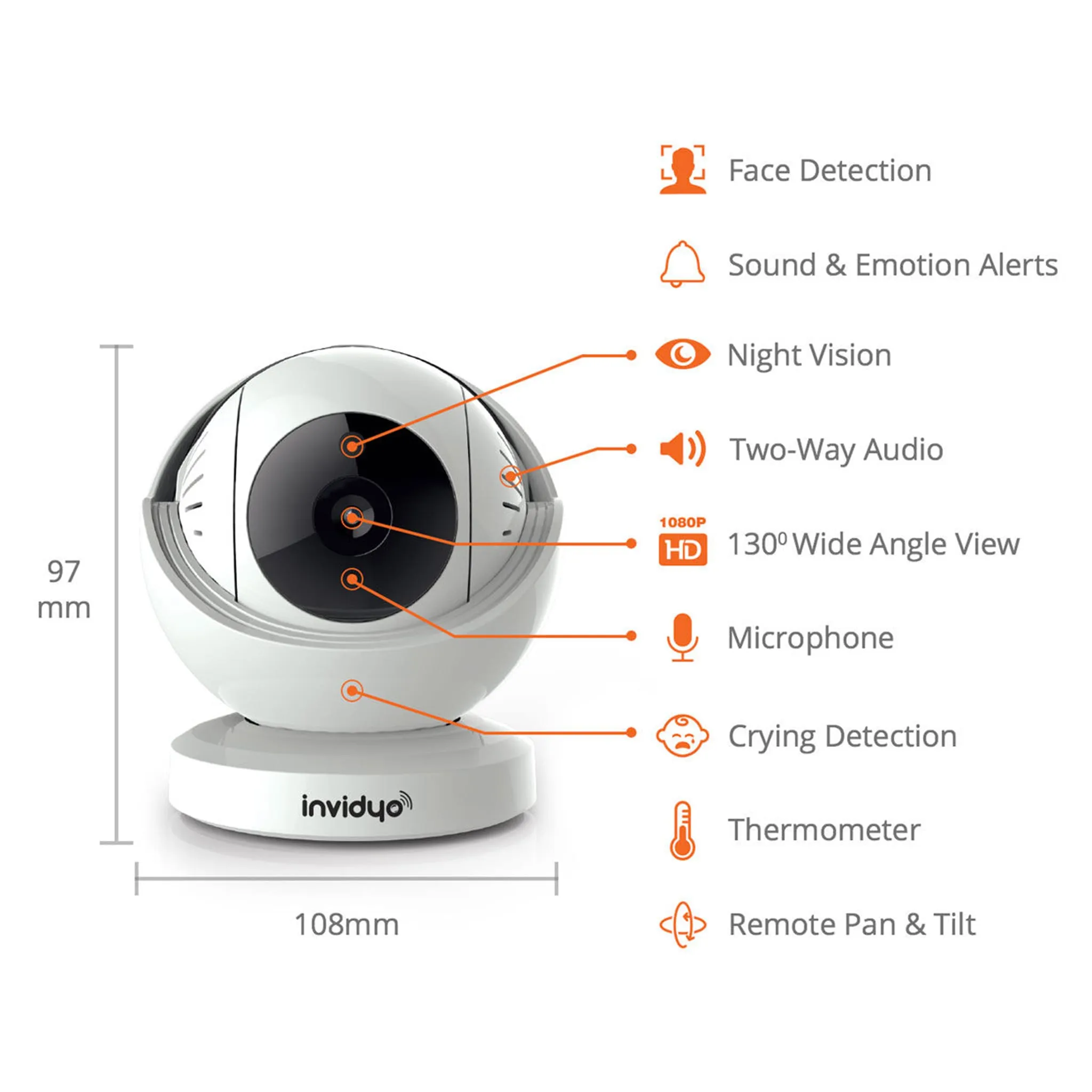 Invidyo Moniteur Caméra Wi-Fi