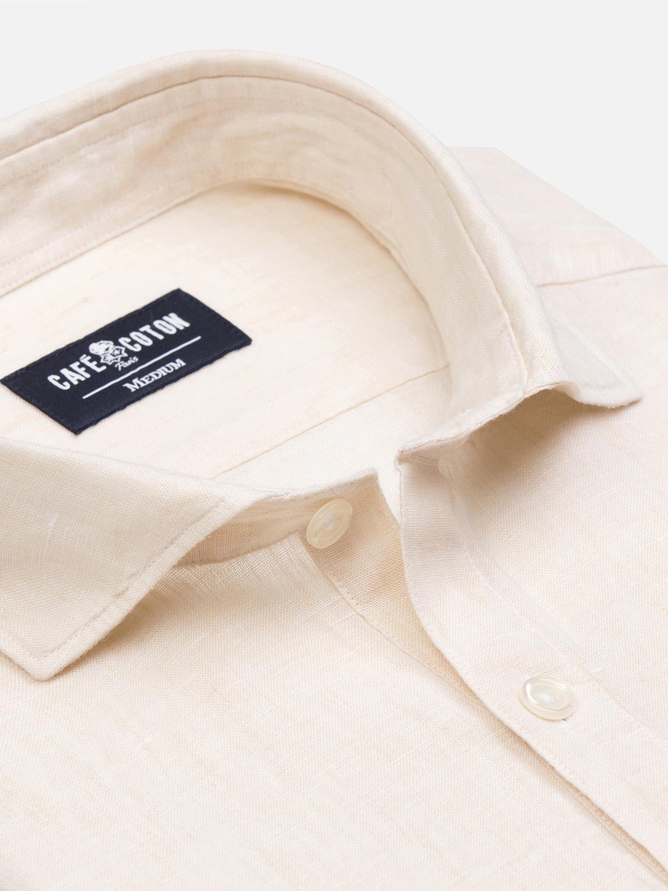 Chemise popover Olaf en lin sable