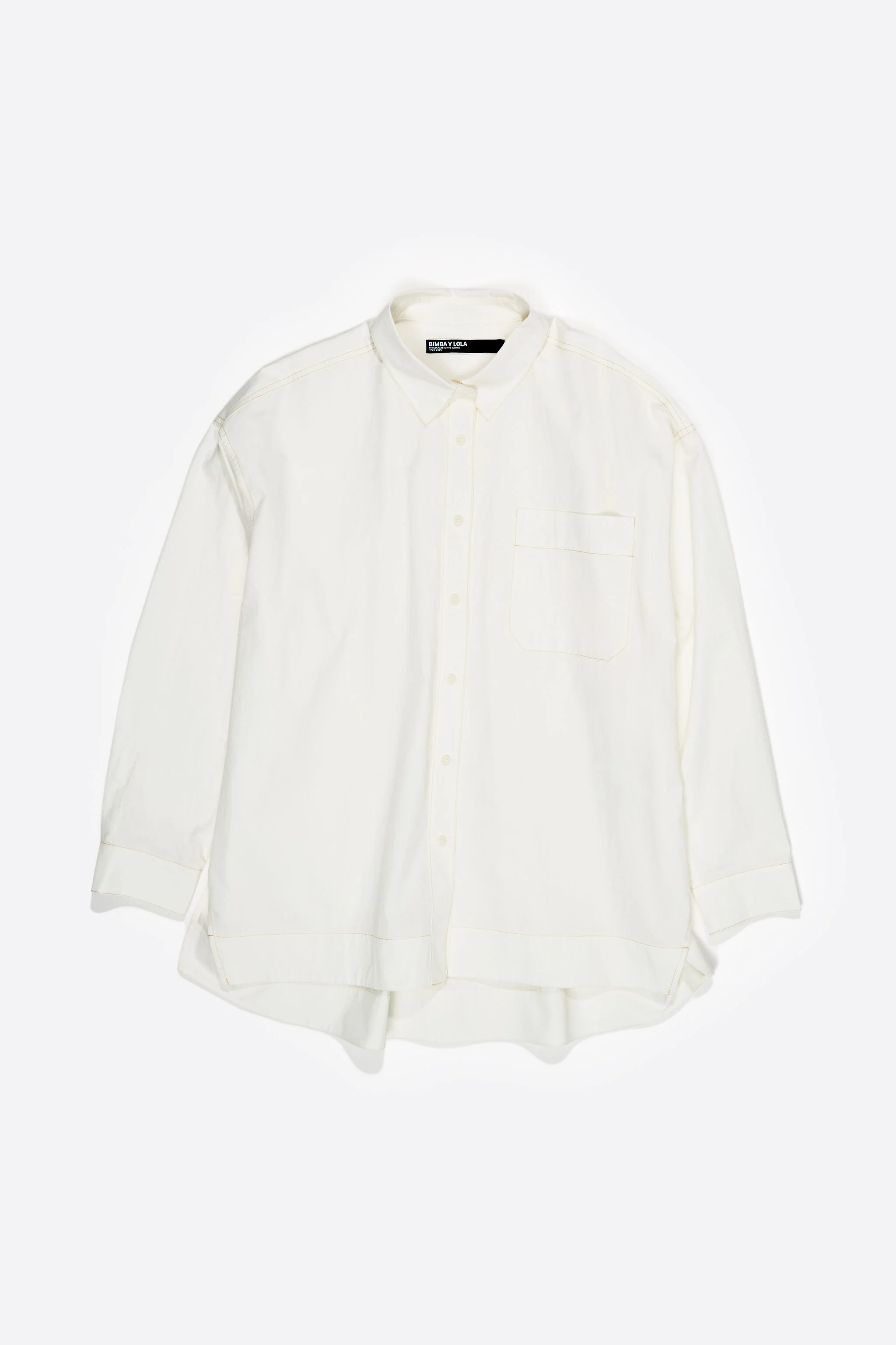 Camisa de algodão cor marfim