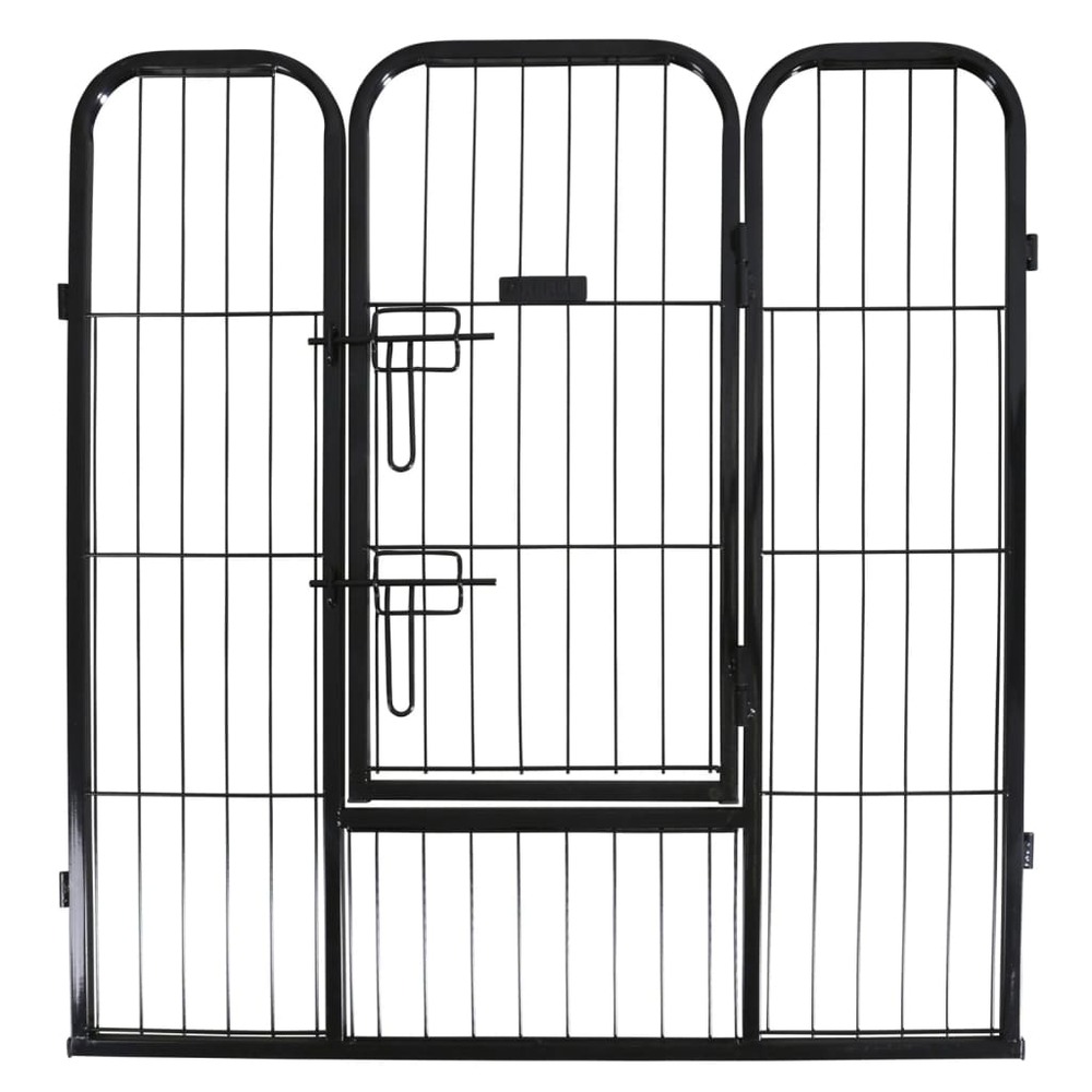 Enclos d'extérieur avec porte pour animaux de compagnie noir