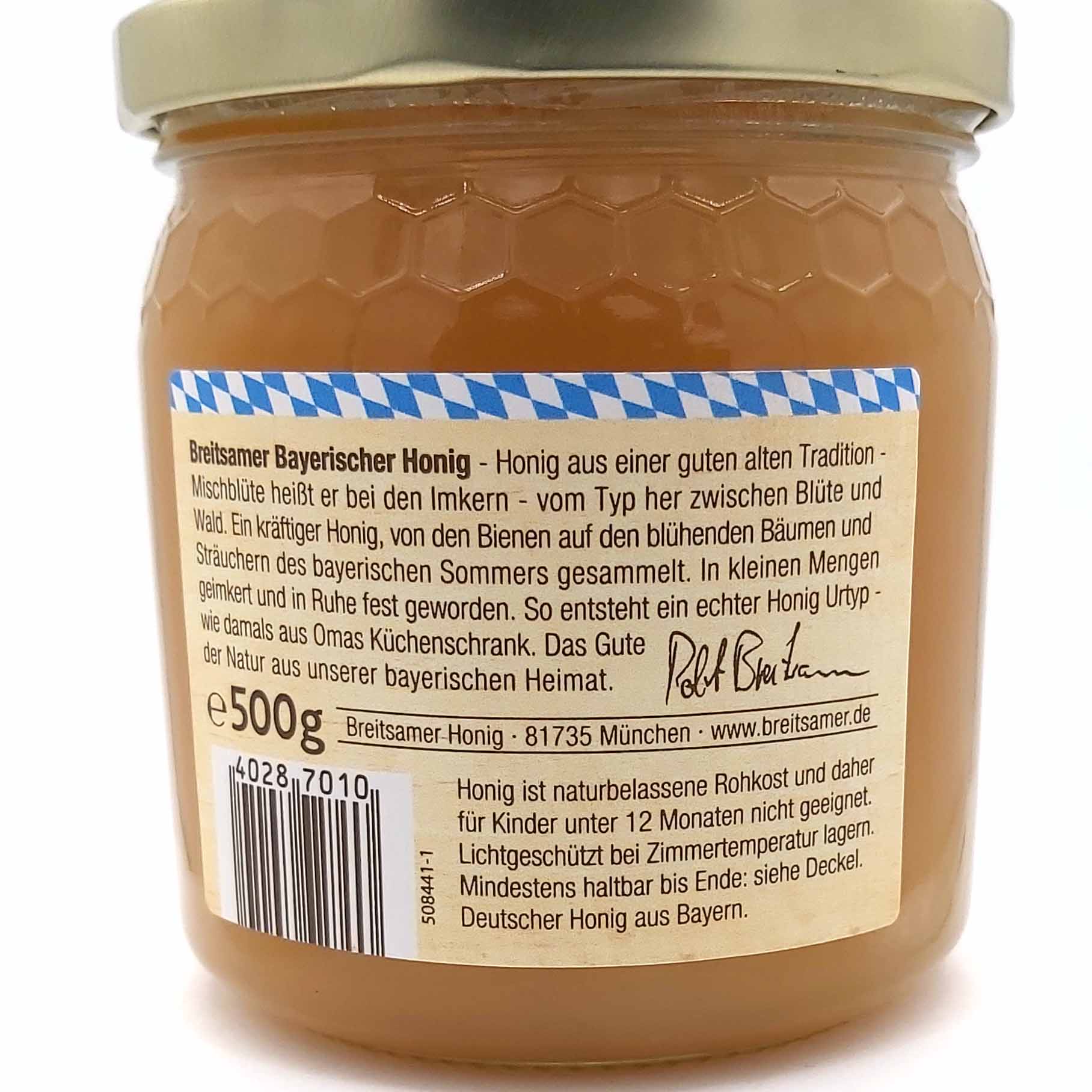 Breitsamer Honig Bayrischer Honig streichfest 500g MHD:30.5.26