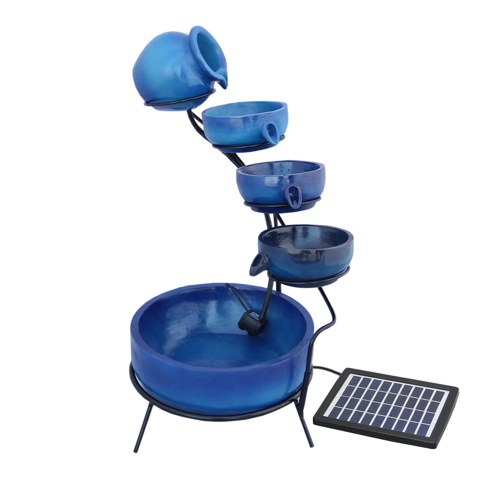 Fonte de água para gatos movida a energia solar - Azul