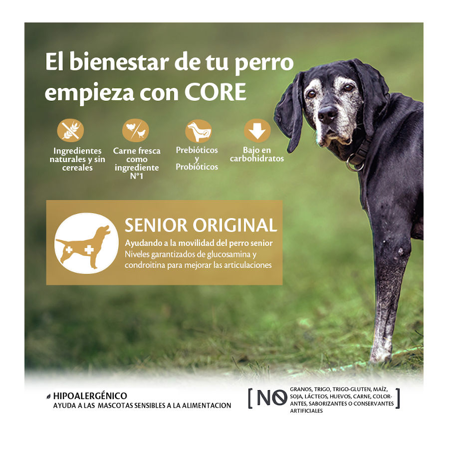 Ração para cães Wellness Core Senior de 1,8 kg com frango e peru