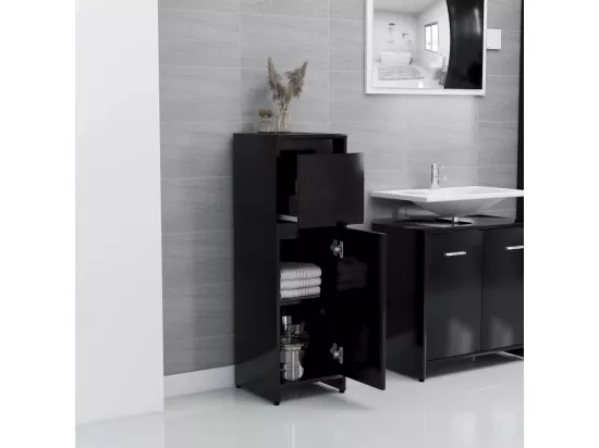 Armoire de salle de bain Noir 30x30x95 2