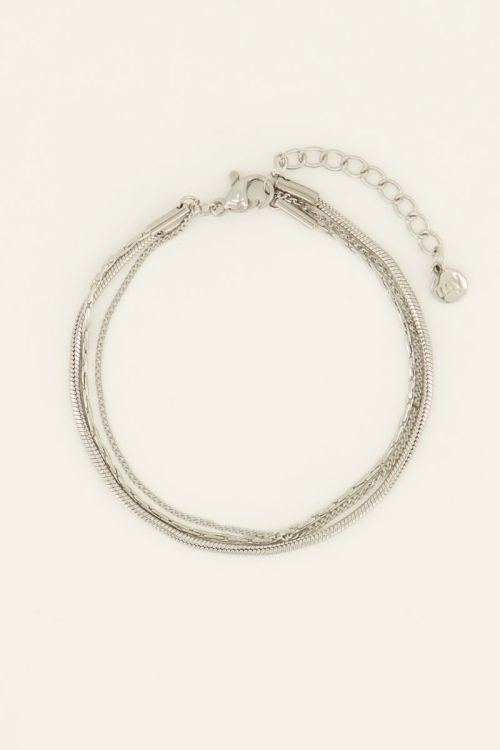 Armband met minimalistiche schakels & driedubbel
