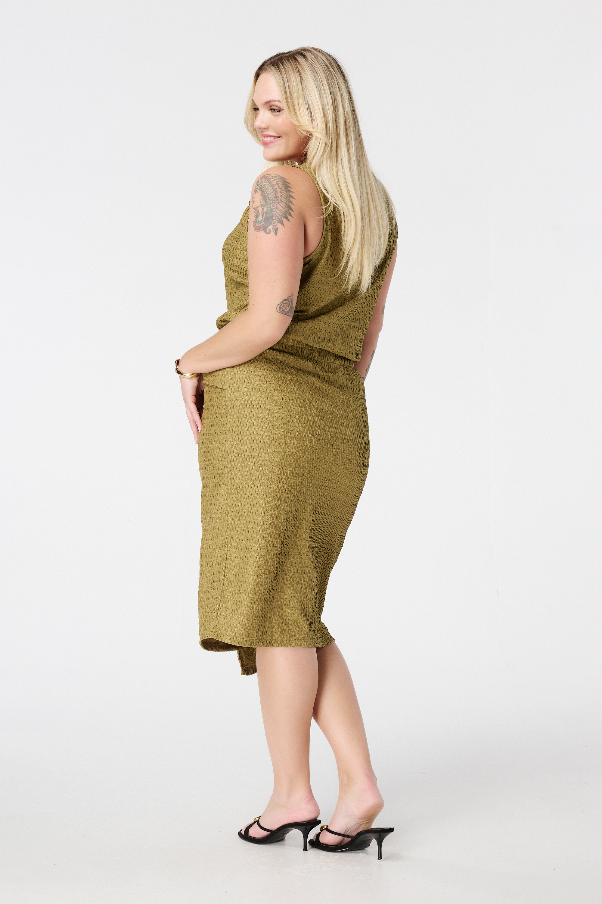 Midi rok Lime groen