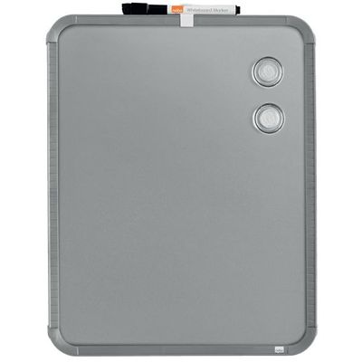 Nobo - Tableau couleur argenté Slimline en acier laqué - 360 x 280 mm