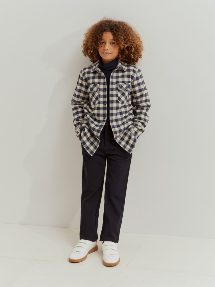 Camisa xadrez em flanela com bolsos